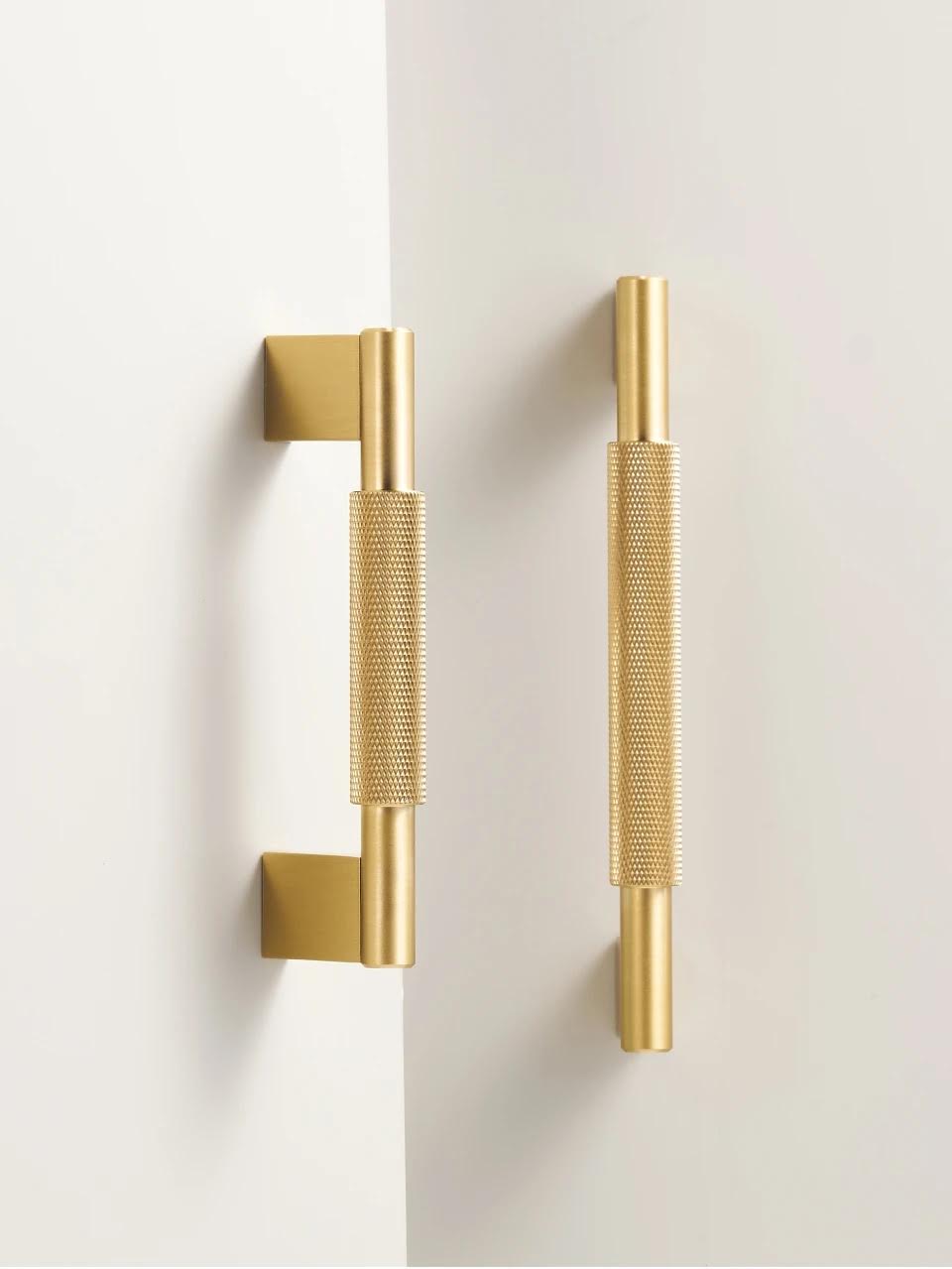 Solid Metal Brass Knurled Textured Handles - GRASSETO