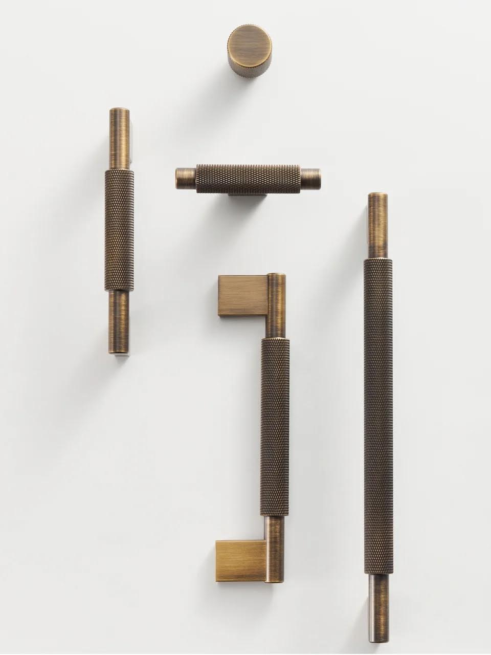 Solid Metal Brass Knurled Textured Handles - GRASSETO