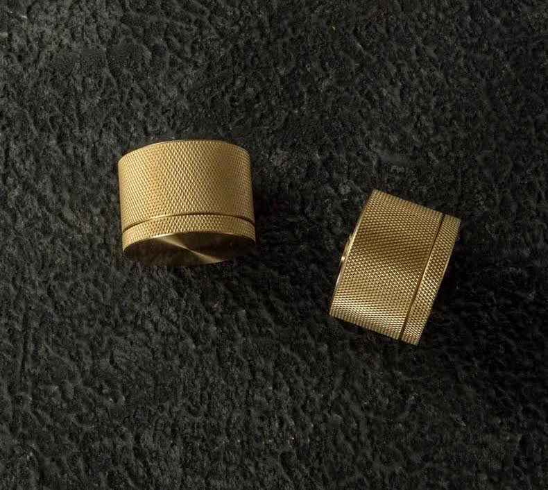 Modern Solid Brass Knurled Passage Round Door Knob In Satin Brass - ARDITO