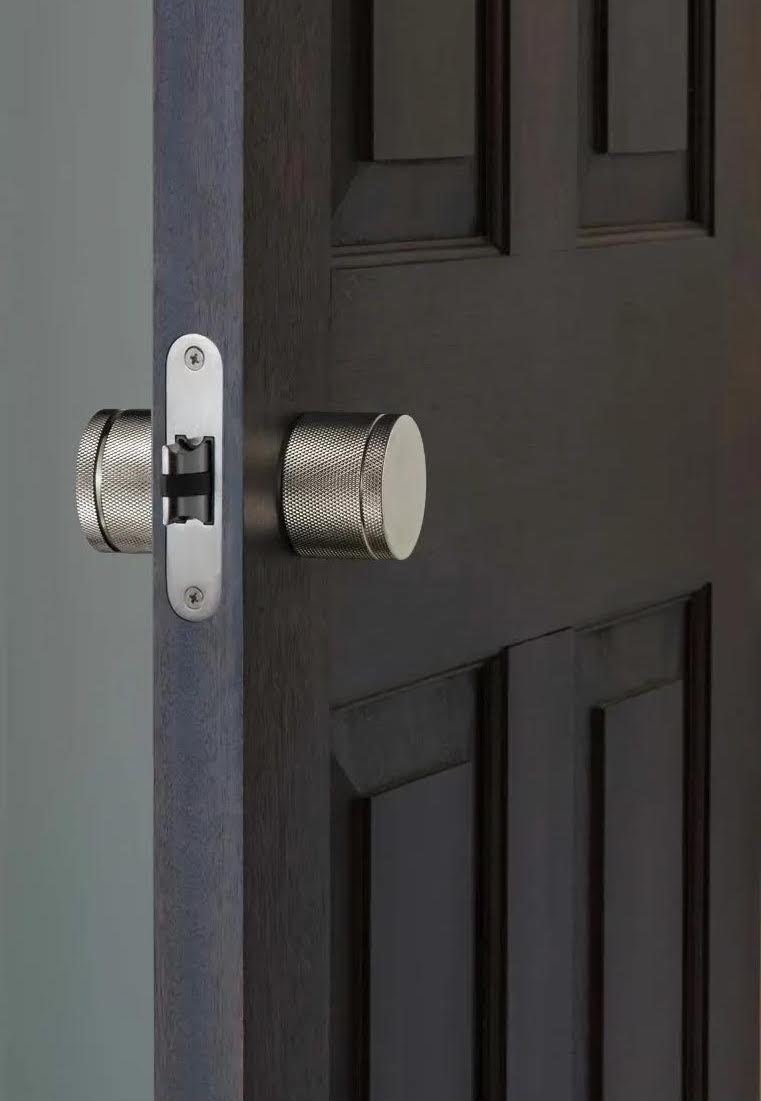 Modern Solid Brass Knurled Passage Round Door Knob In Satin Brass - ARDITO