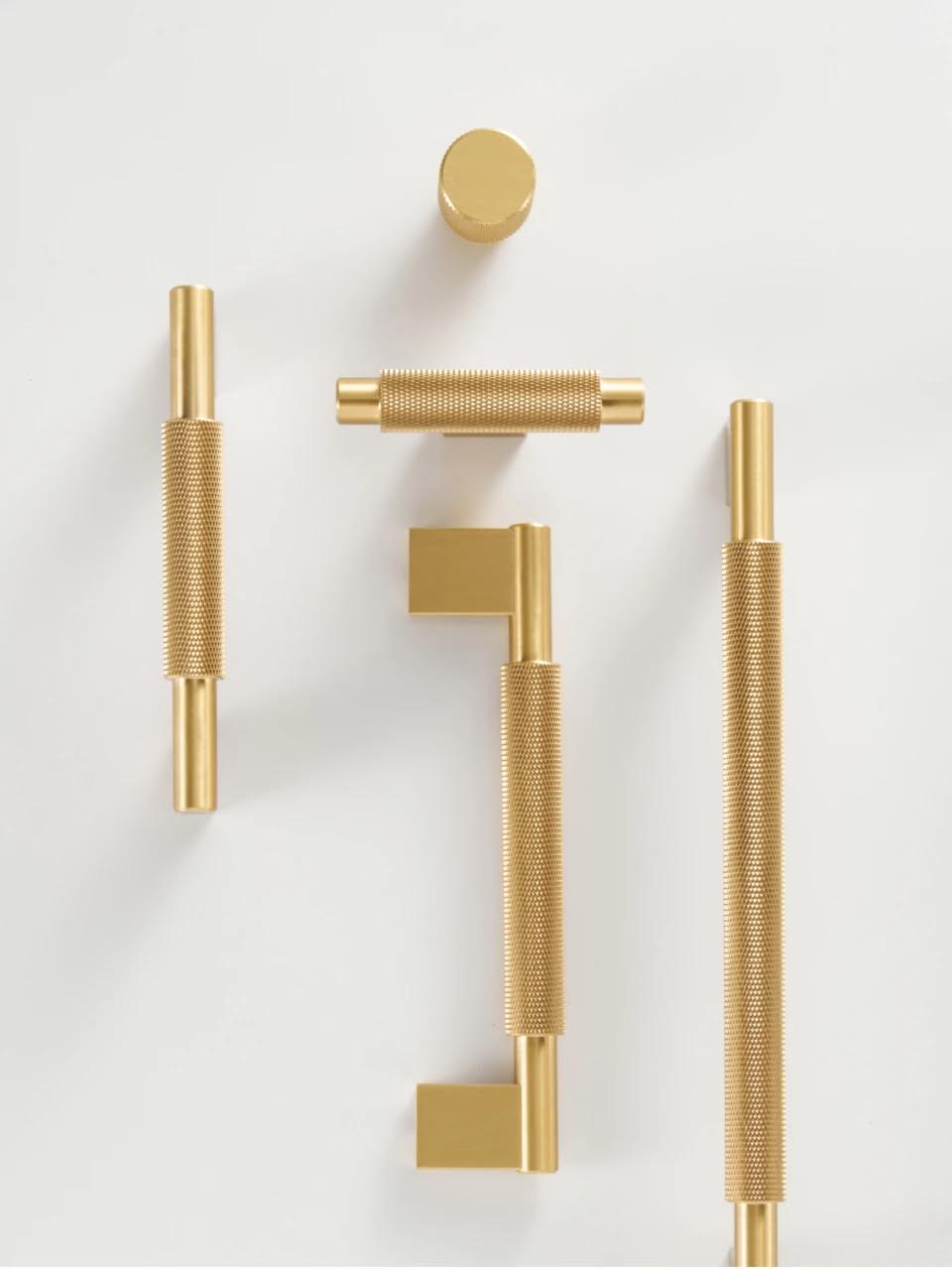 Solid Metal Brass Knurled Textured Handles - GRASSETO