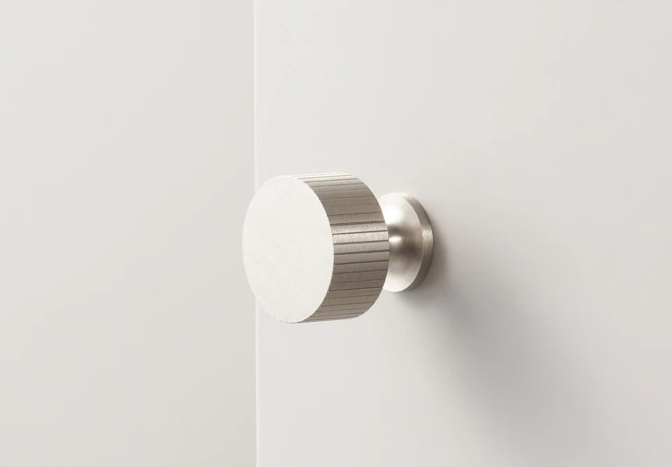 Solid Metal Brass Knurled Textured Handles - ELEGANTE
