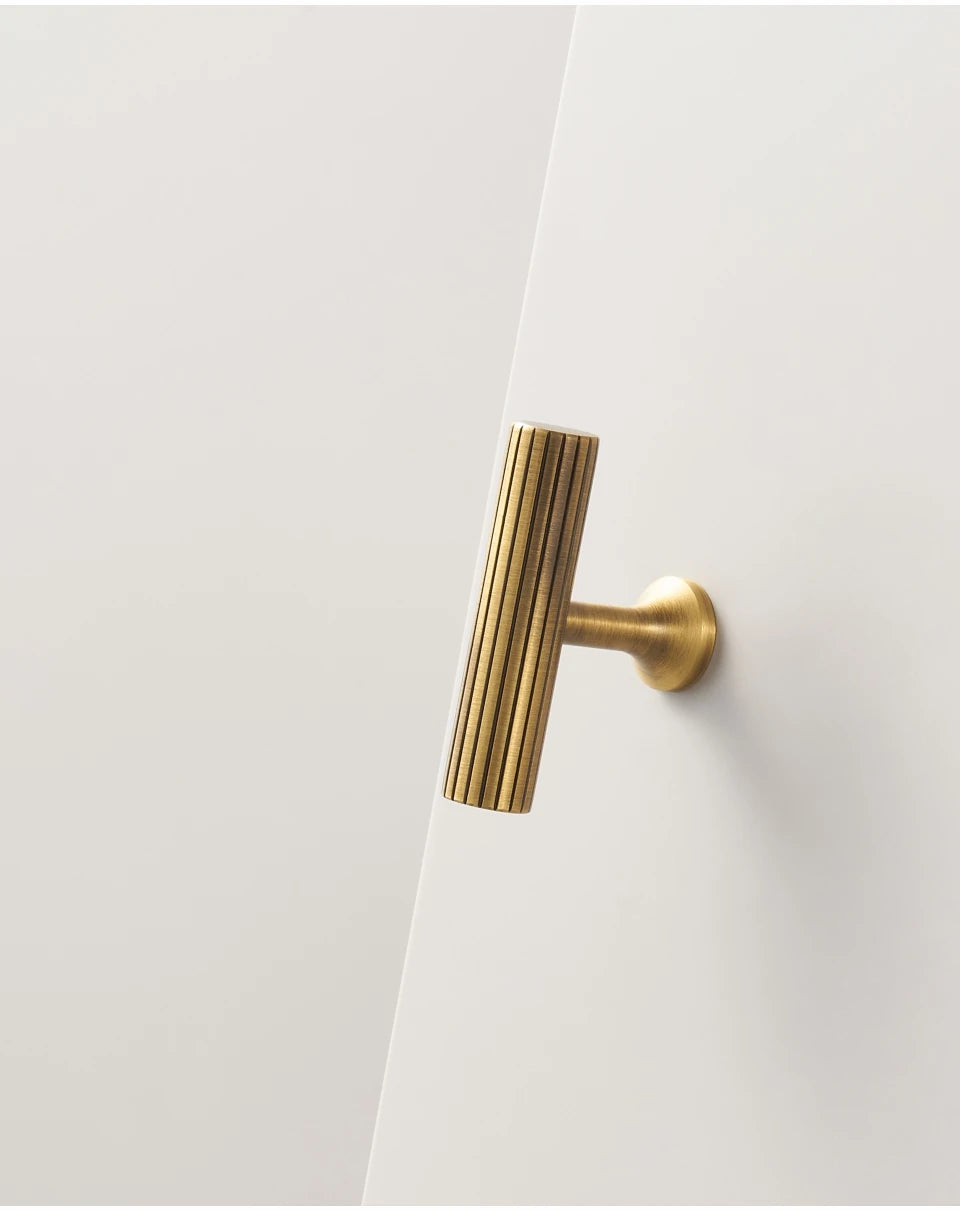 Solid Metal Brass Knurled Textured Handles - ELEGANTE