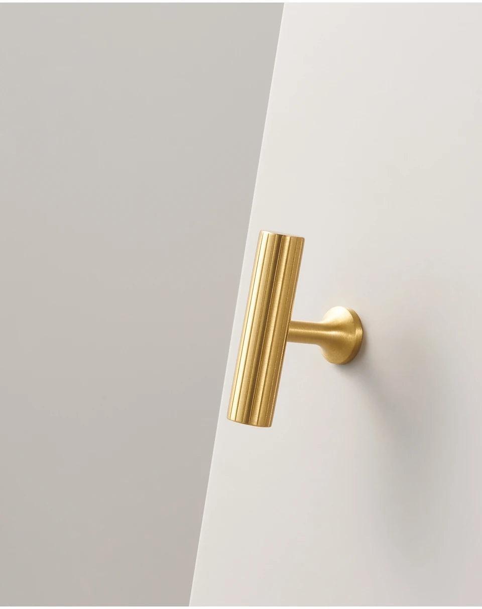 Solid Metal Brass Knurled Textured Handles - ELEGANTE