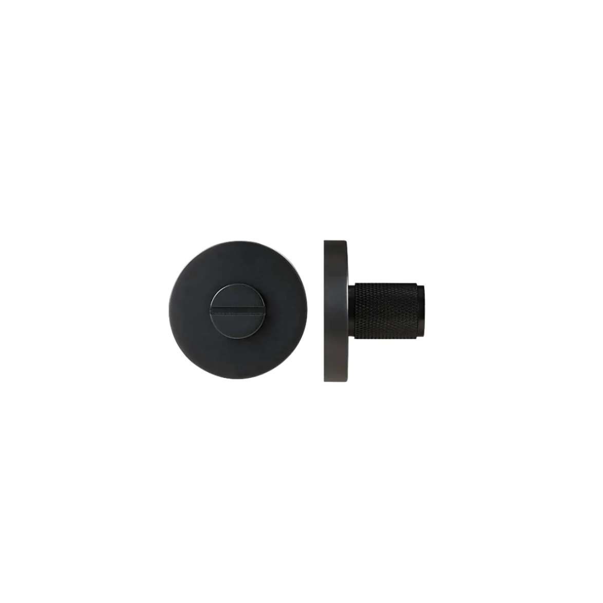 Matte Black Brass Cross Knurled Door Lever Handle With Round Shaped Rose