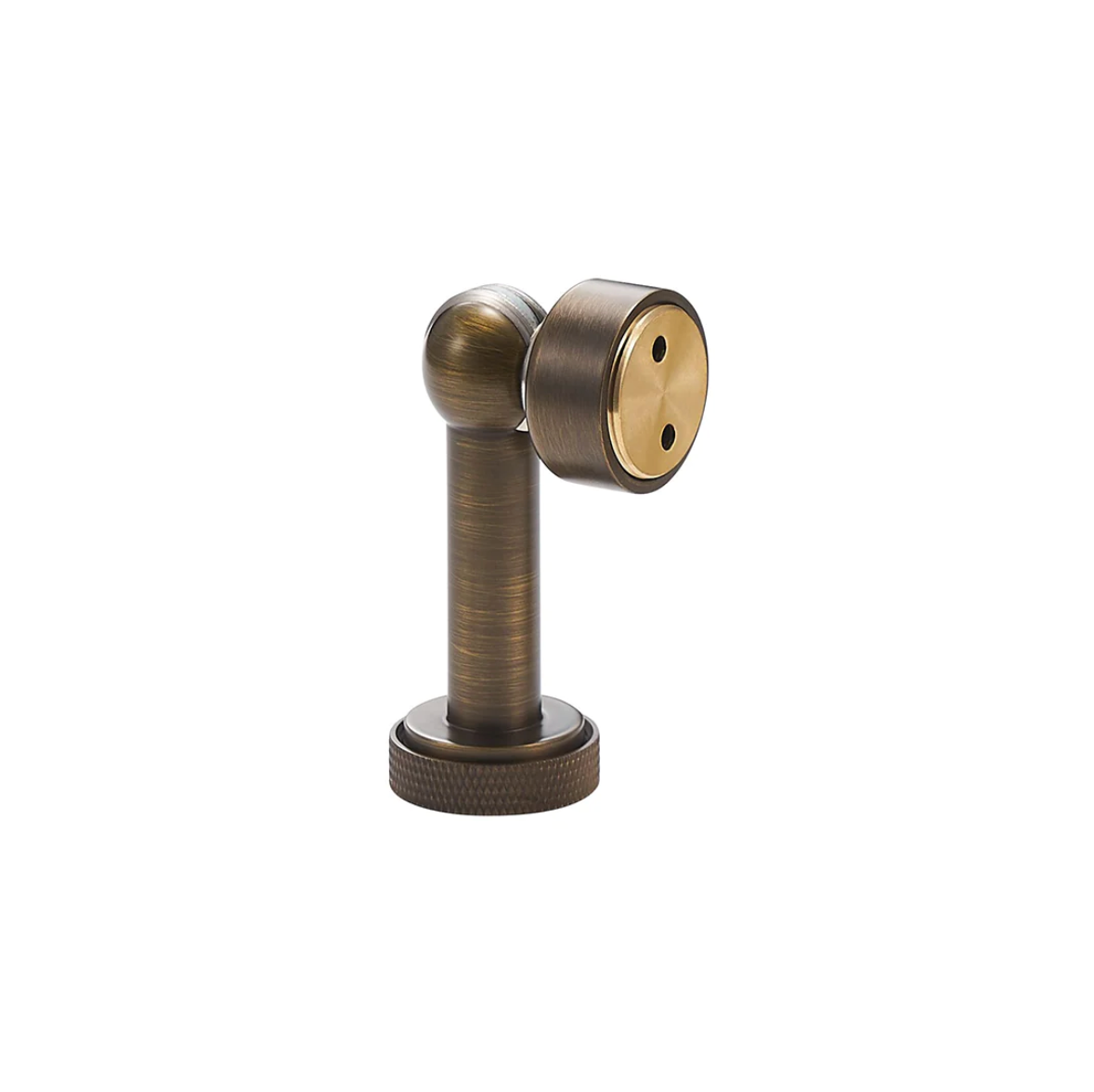 Antique Brass Metal Knurled Textured Magnetic Door Stopper
