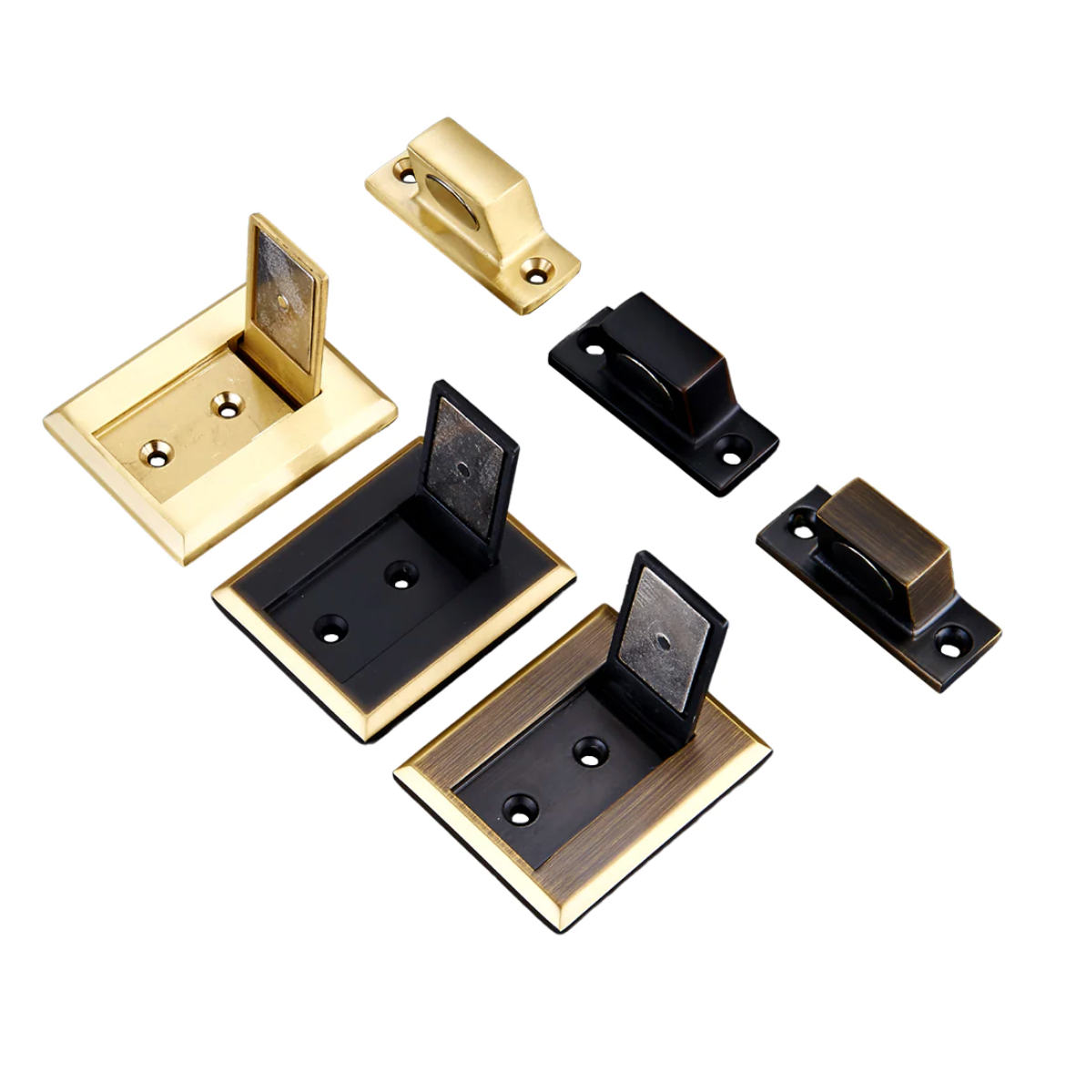 Matte Black Brass Metal Flush Magnetic Door Stopper