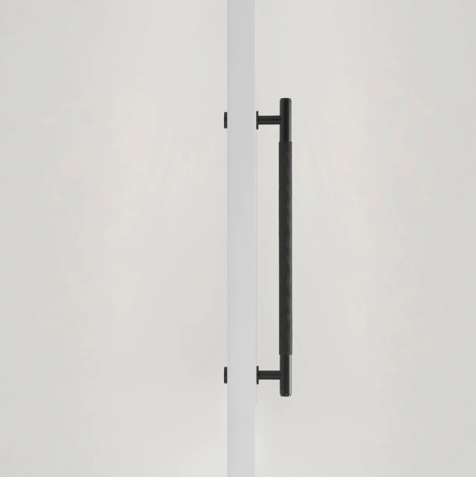 Matte Black Brass Knurled Appliance Pull 18"