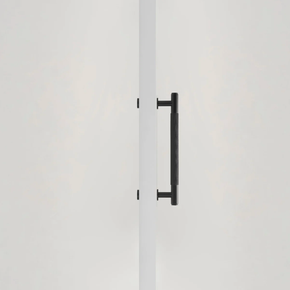 Matte Black Brass Knurled Appliance Pull 10"