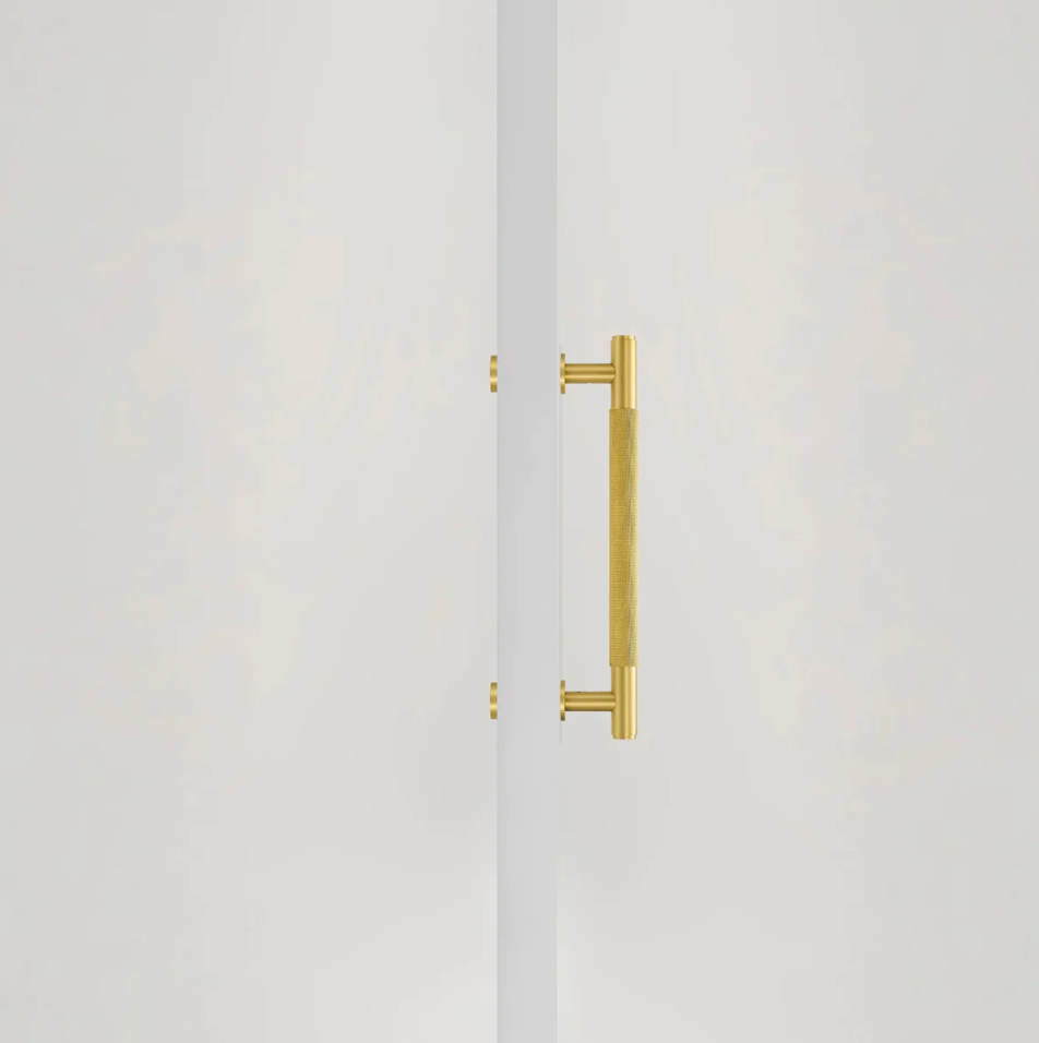 Satin Brass Knurled Appliance Pull 10"