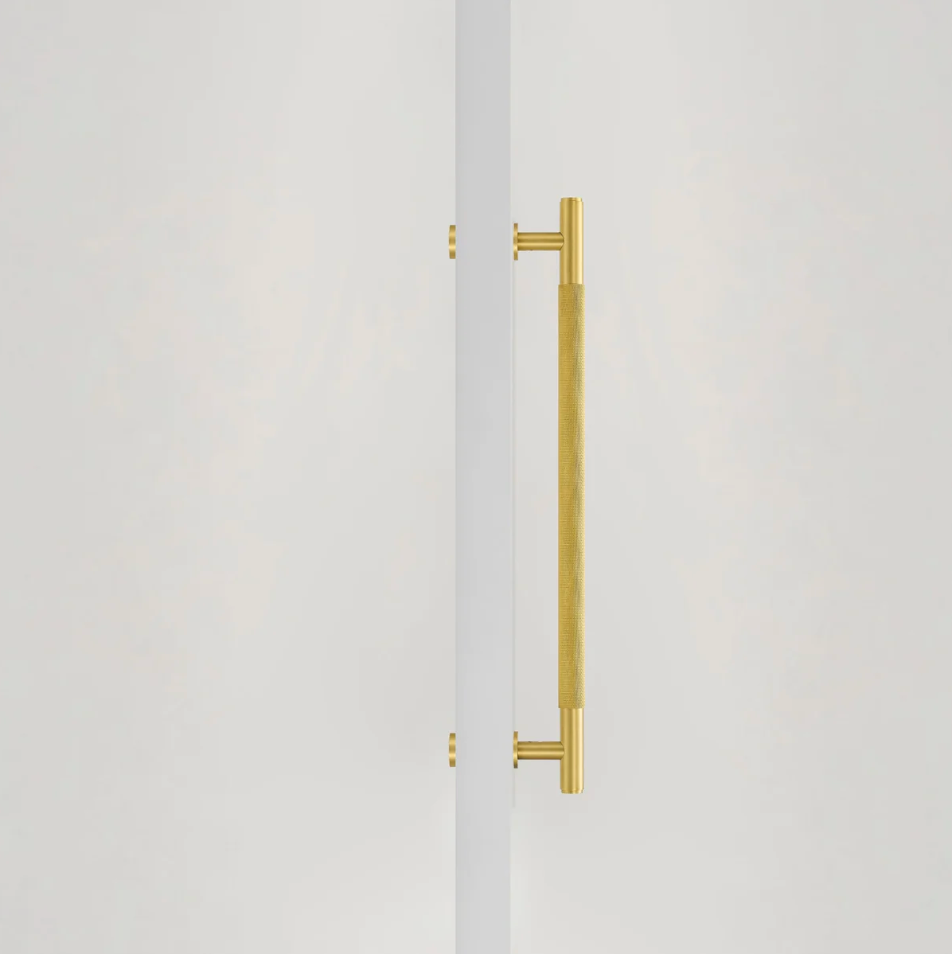 Satin Brass Knurled Appliance Pull 18"