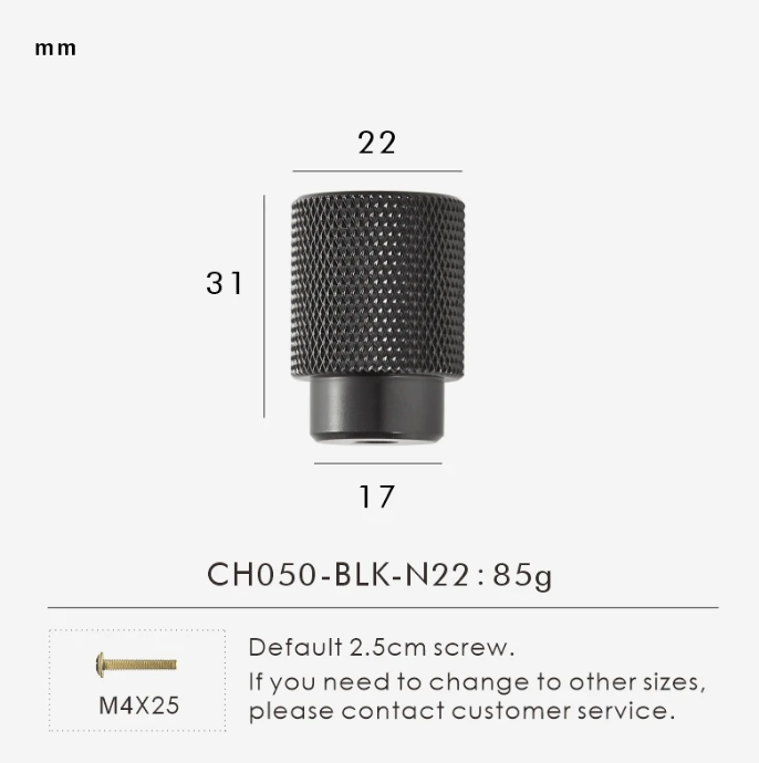 Solid Metal Brass Knurled Textured Handles - GRASSETO
