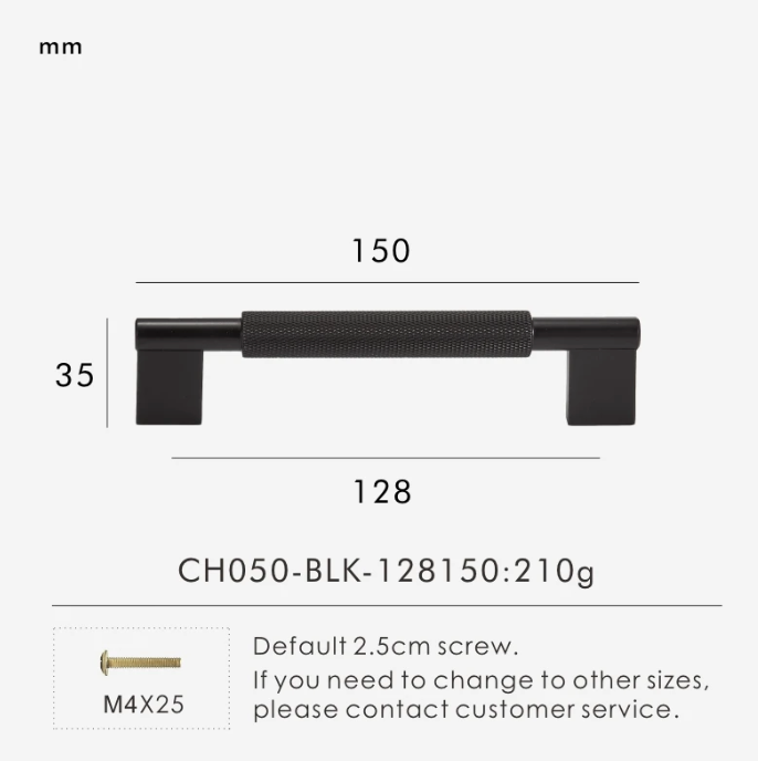 Solid Metal Brass Knurled Textured Handles - GRASSETO