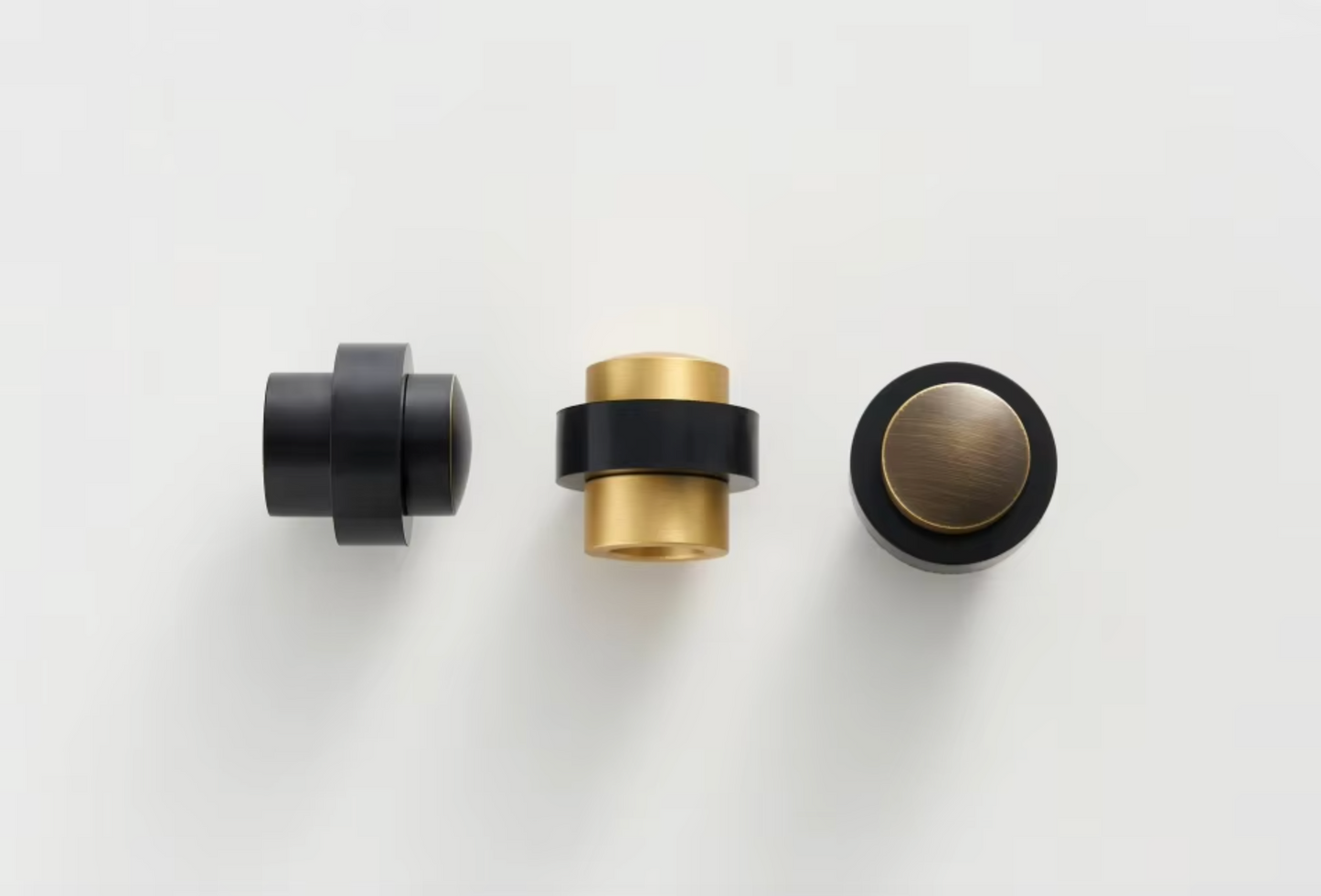 Solid Brass Door Stopper With Heavy Duty Rubber Bumper (Aged Patina Brass)