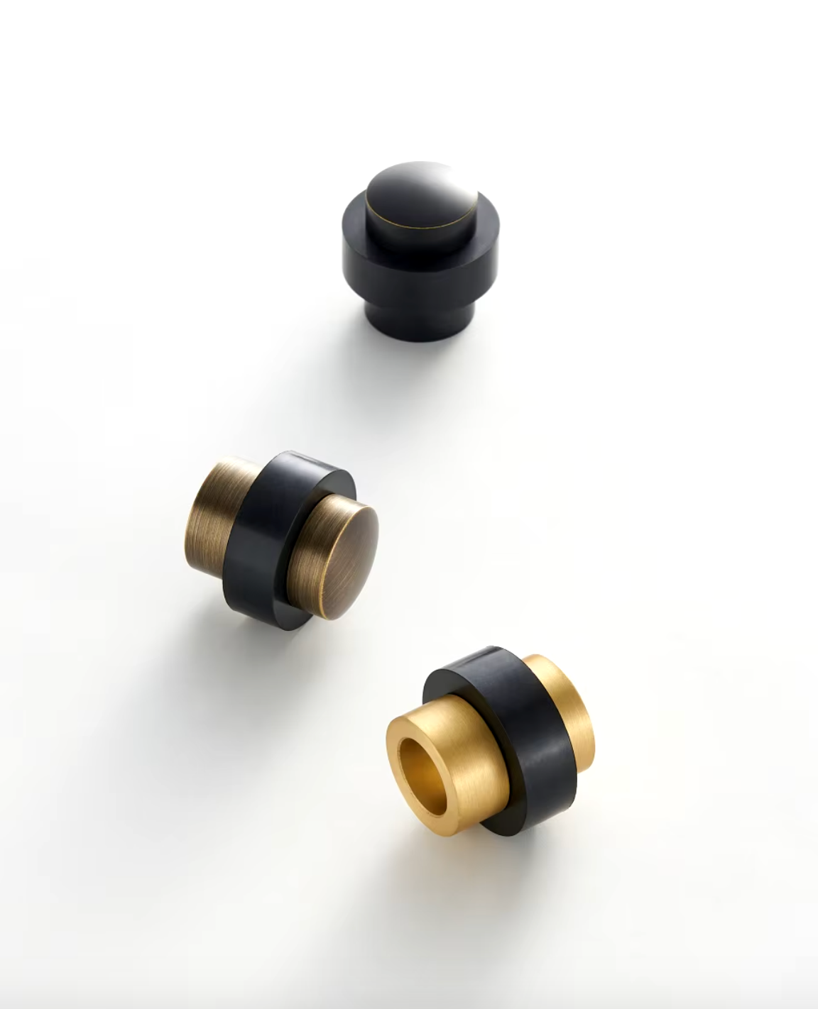 Solid Brass Door Stopper With Heavy Duty Rubber Bumper (Aged Patina Brass)