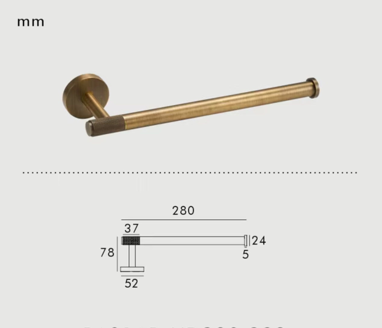 Brass Modern Knurled Bathroom Hardware (Aged Patina Brass)