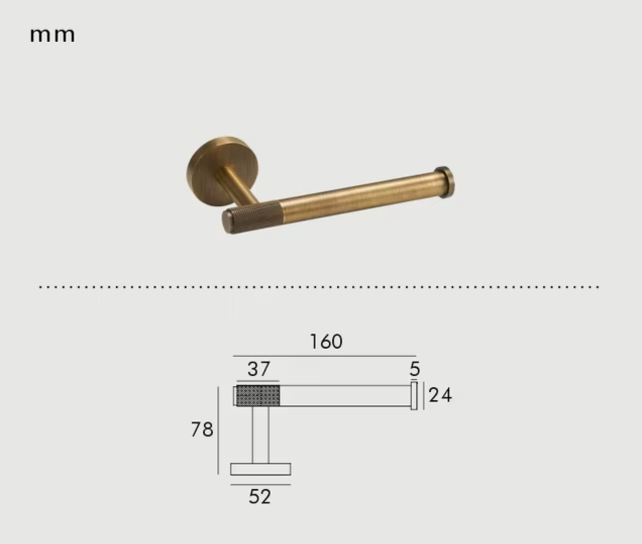Brass Modern Knurled Bathroom Hardware (Aged Patina Brass)