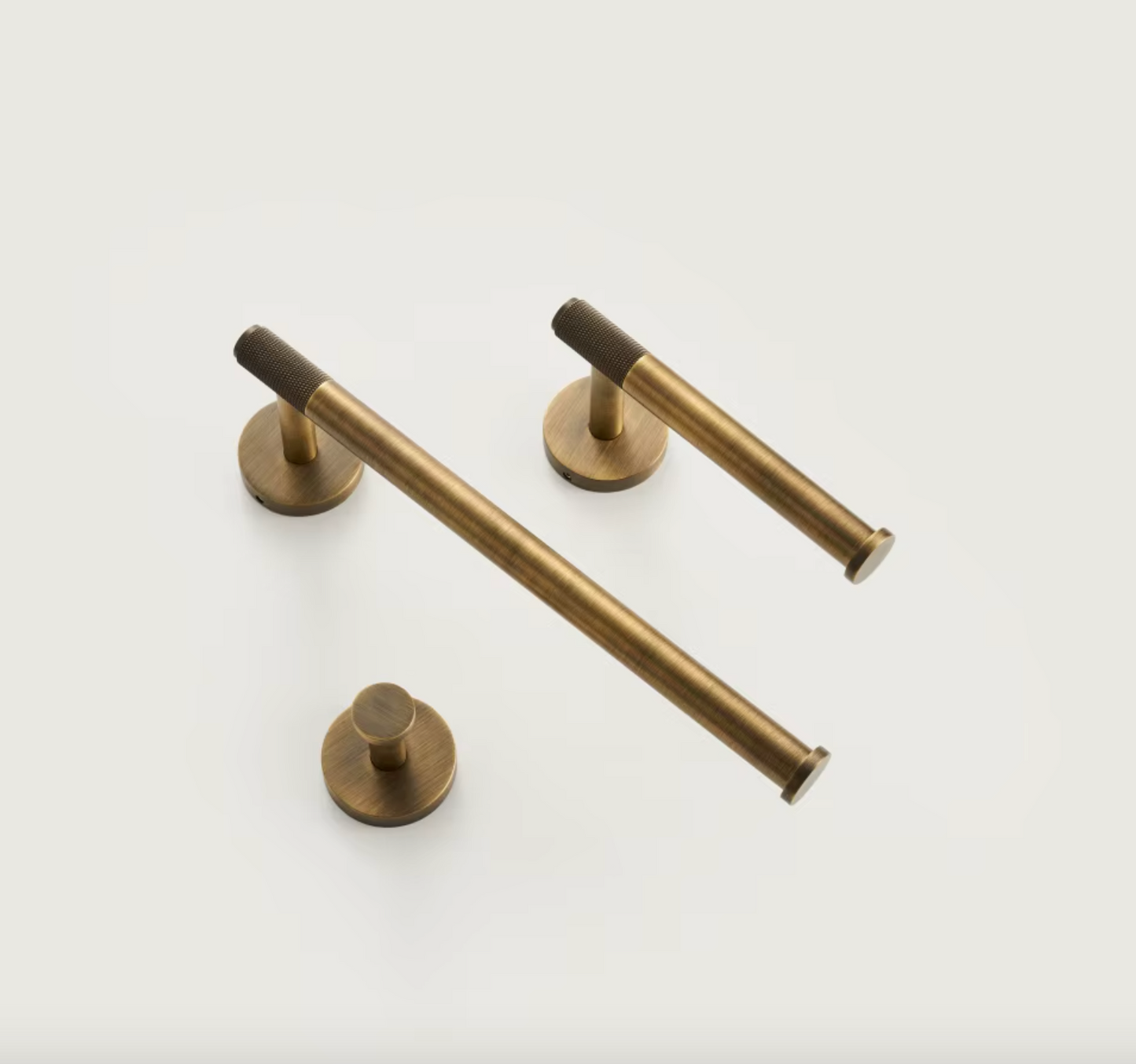 Brass Modern Knurled Bathroom Hardware (Aged Patina Brass)