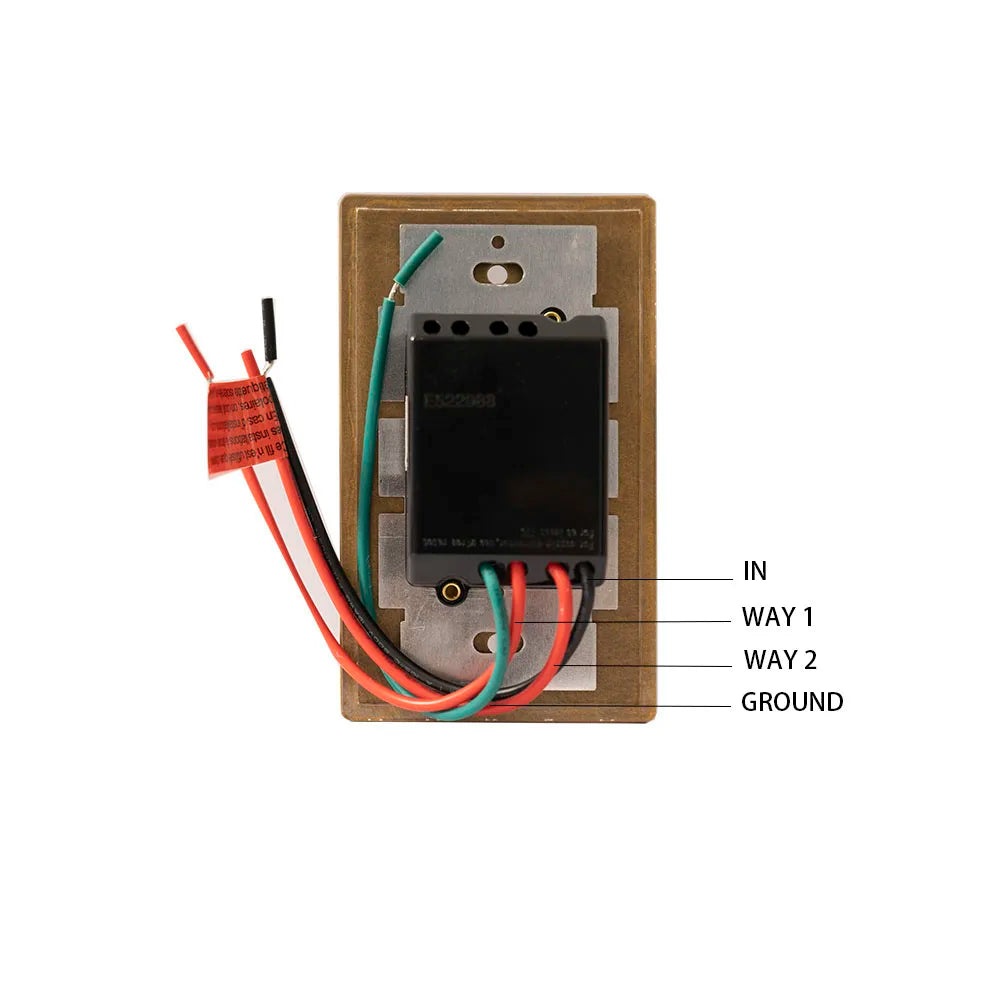Brass Rotary Dimmer Switch 3-Way (1-Gang) Aged Patina Brass