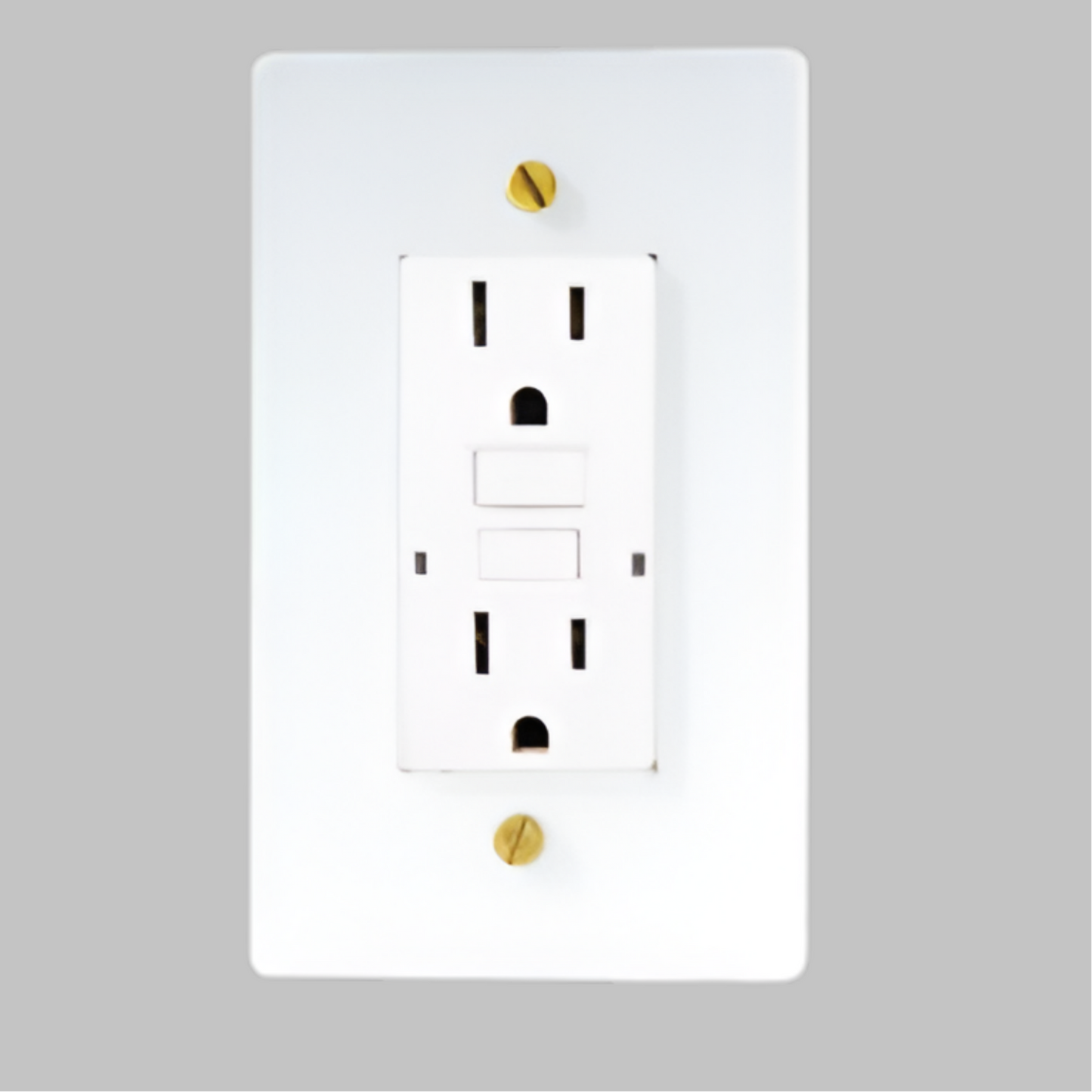 Brass GFCI Outlet (1-Gang) White With Satin Brass