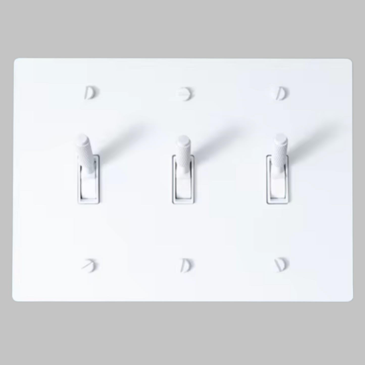 Brass Modern Toggle Light Switch (3-Gang) White Brass