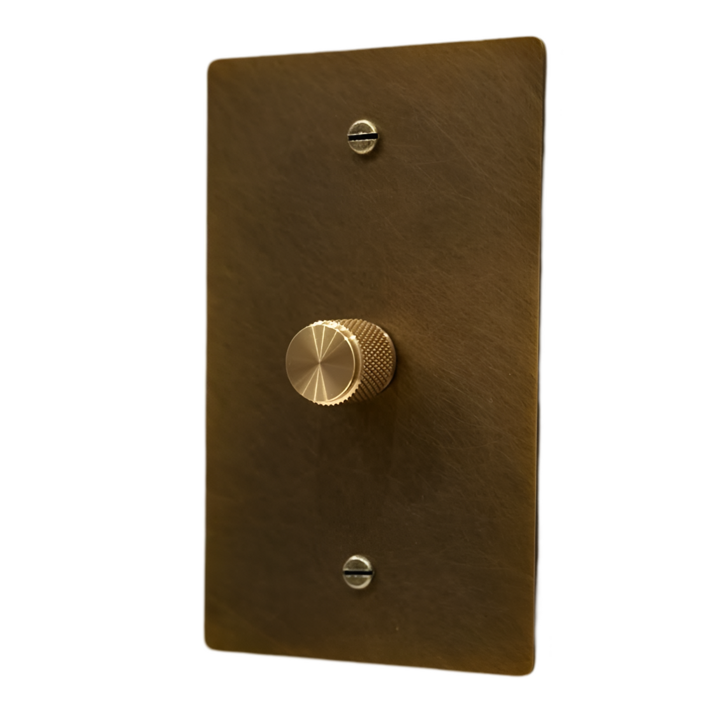 Brass Rotary Dimmer Switch 3-Way (1-Gang) Aged Patina Brass