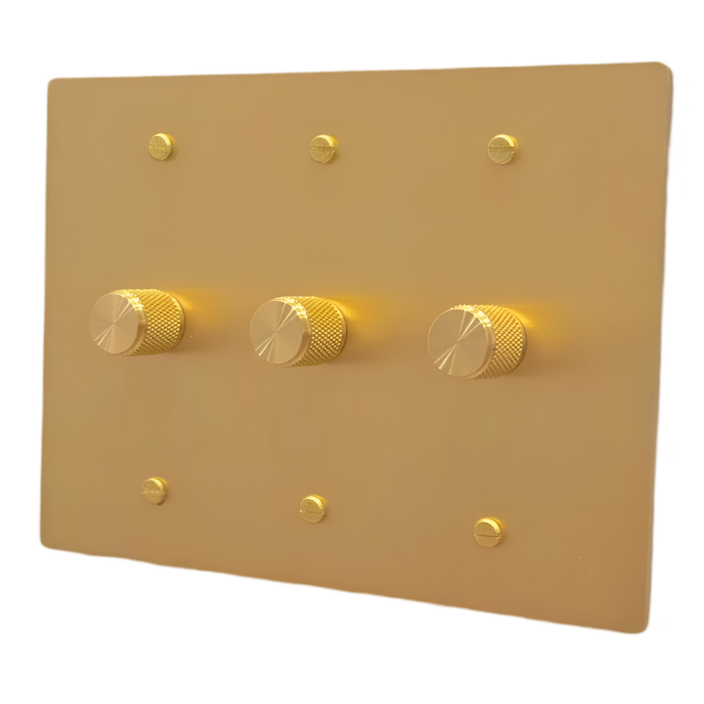 Brass Rotary Dimmer Switch 1-Way (3-Gang) Satin Brass