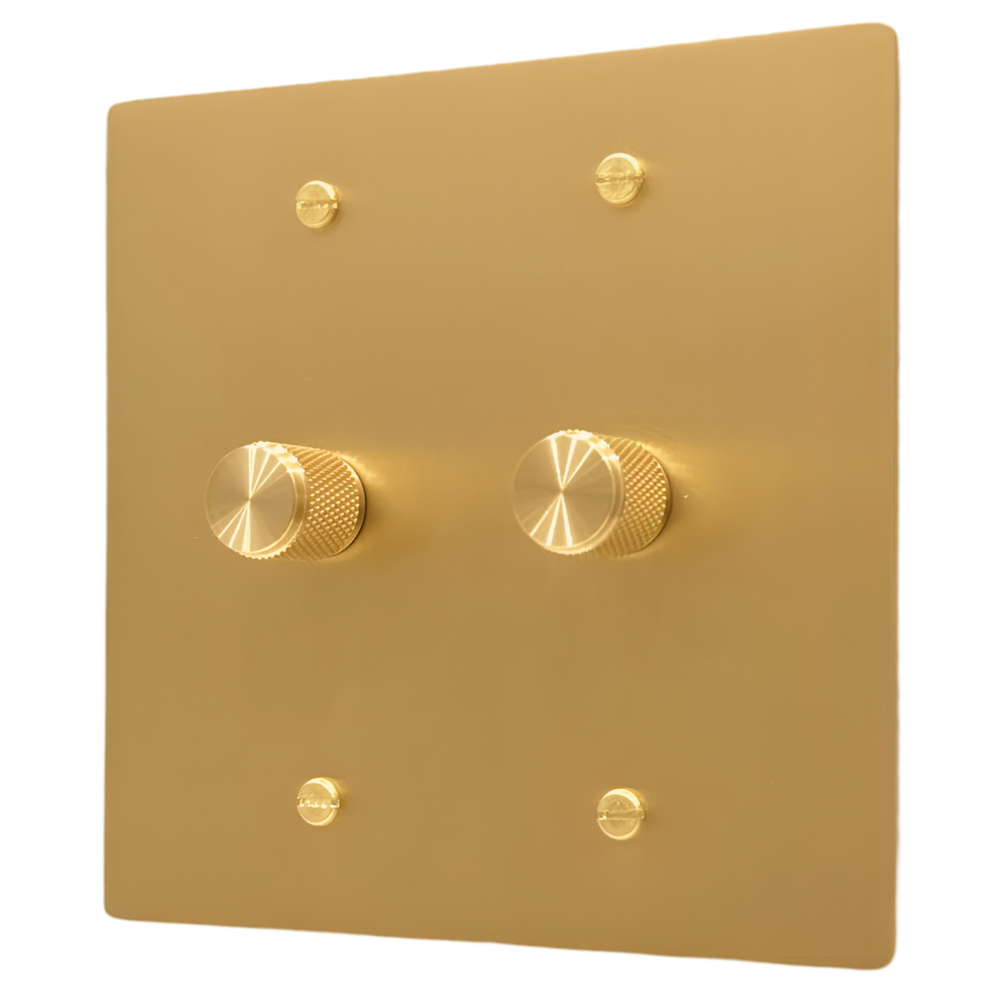 Brass Rotary Dimmer Switch 1-Way (2-Gang) Satin Brass