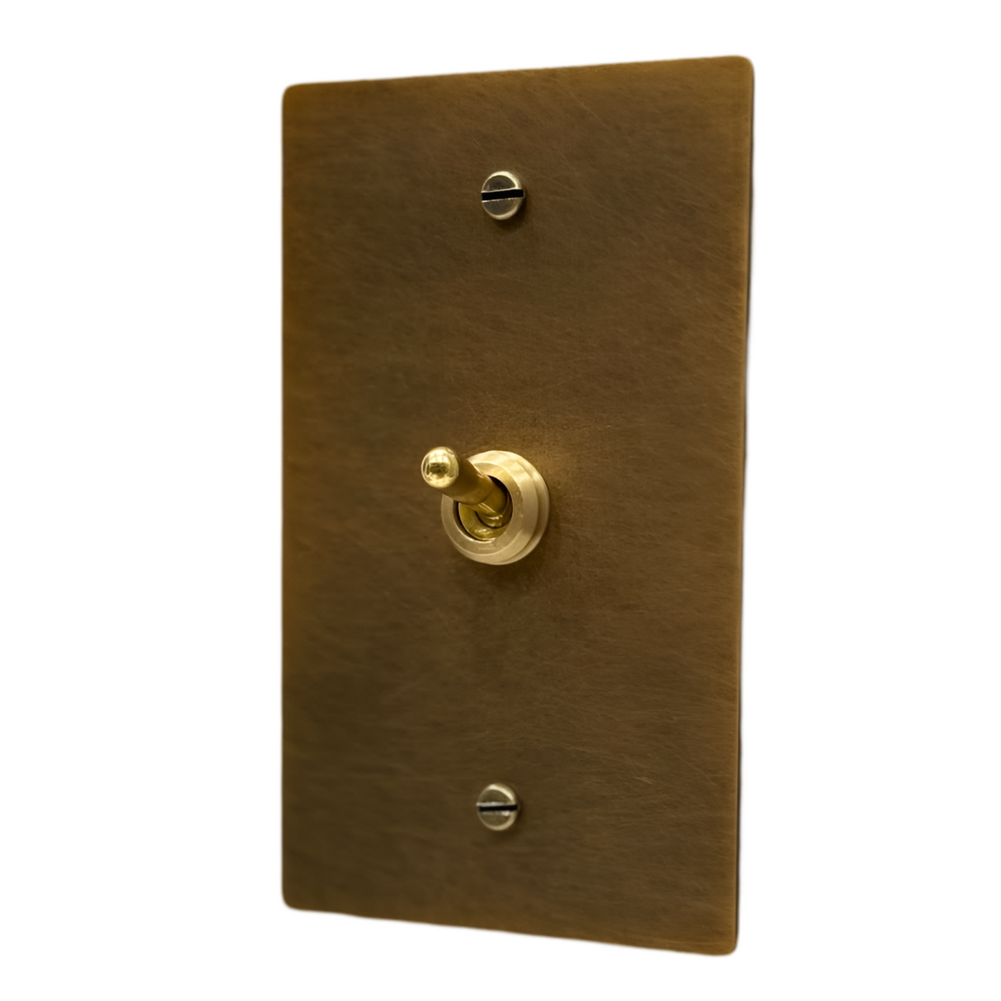 Brass Vintage Toggle Light Switch (1-Gang) Aged Patina Brass