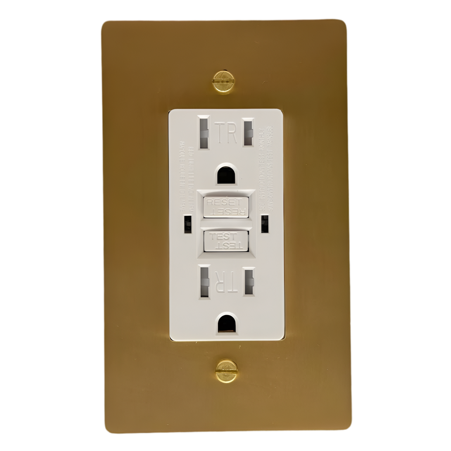 Brass GFCI Outlet (1-Gang) Satin Brass With White