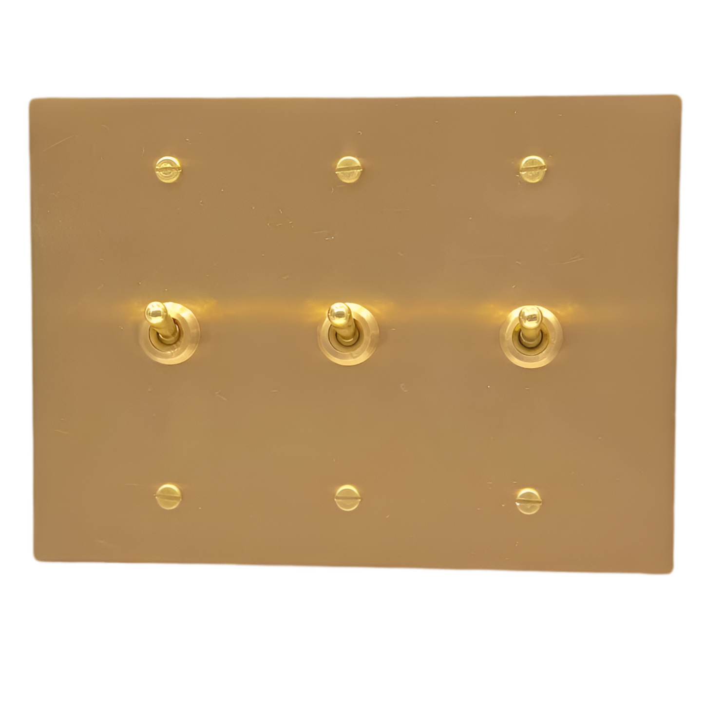 Brass Vintage Toggle Light Switch (3-Gang) Satin Brass