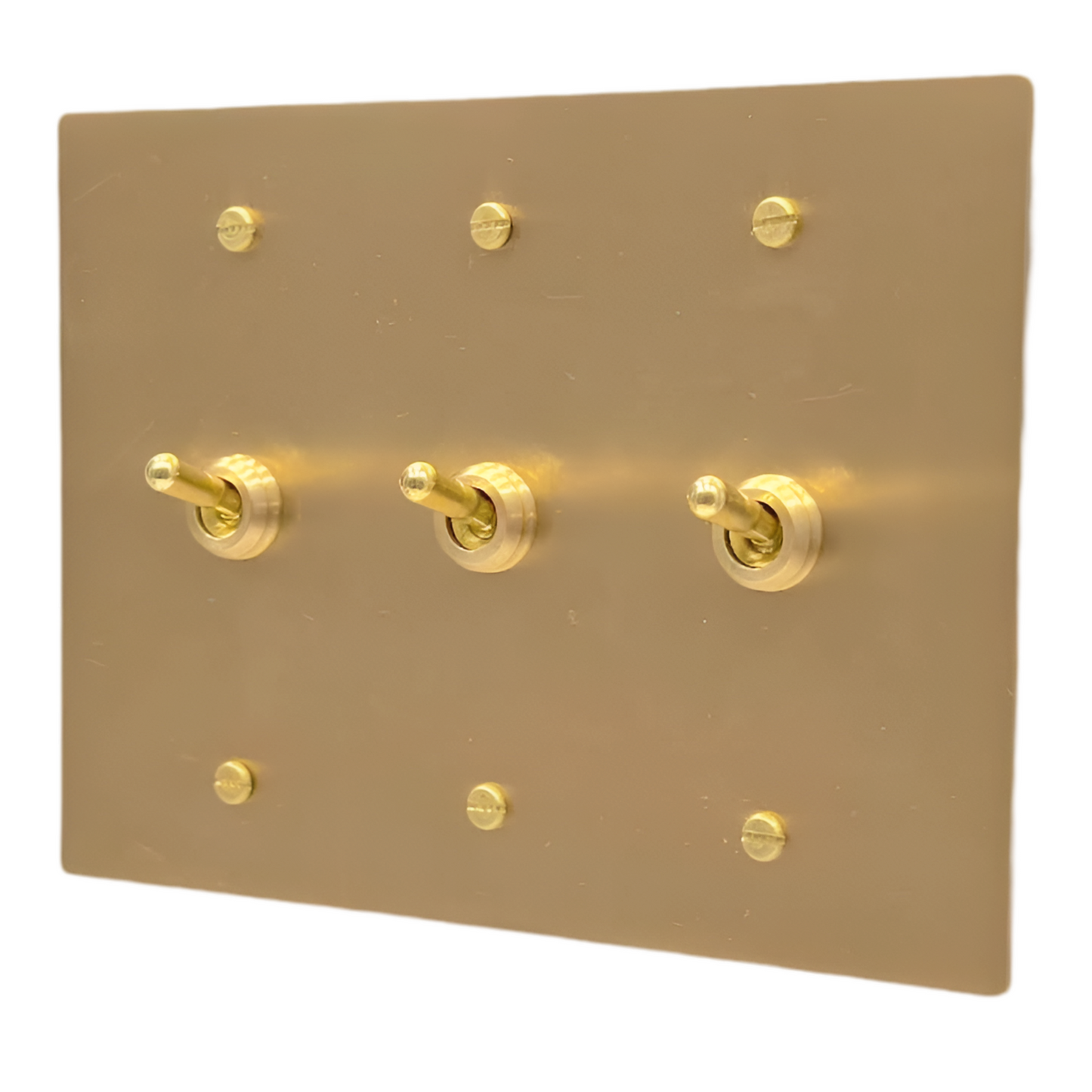 Brass Vintage Toggle Light Switch (3-Gang) Satin Brass