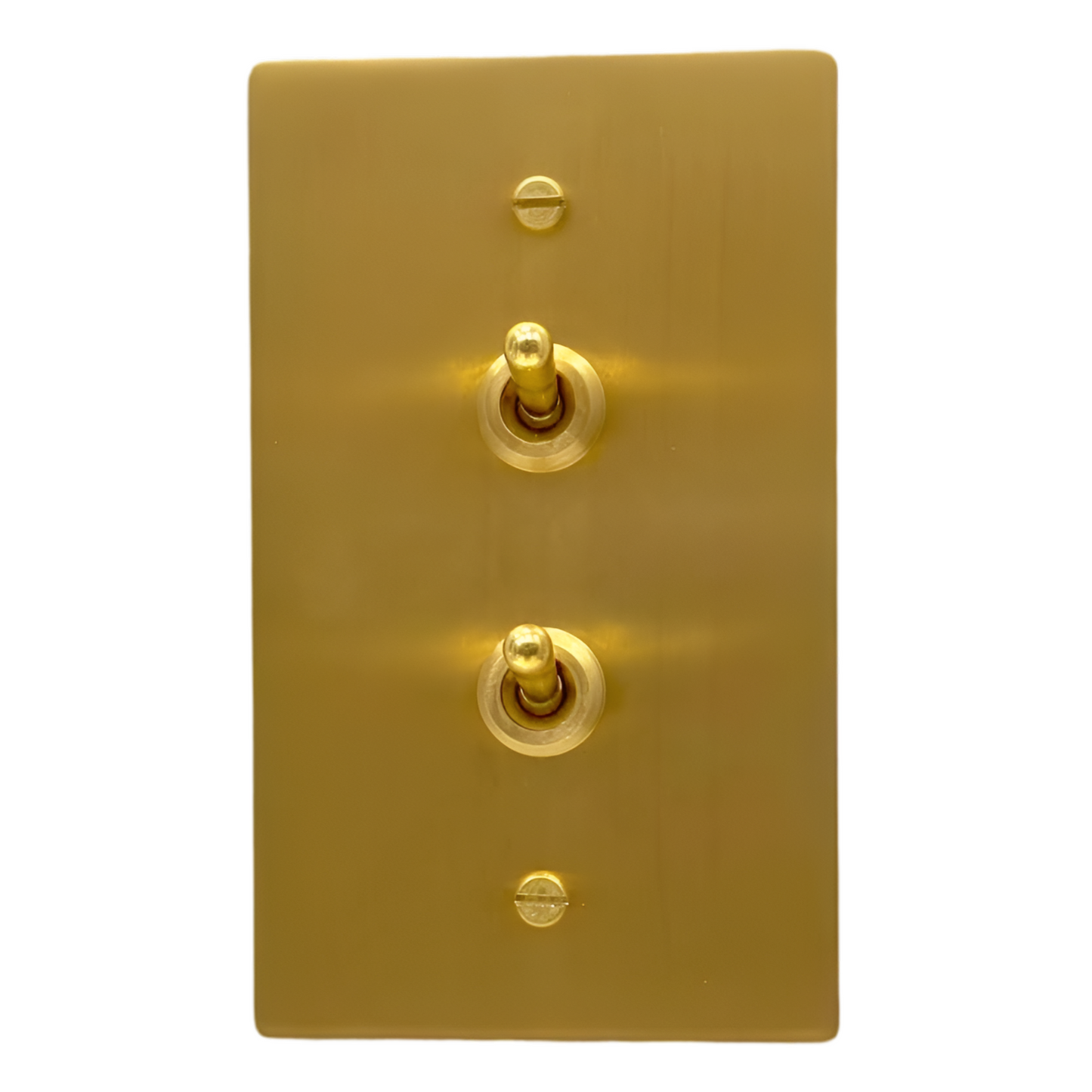 Brass Vintage Toggle Light Switch Stacked (2-Gang) Satin Brass