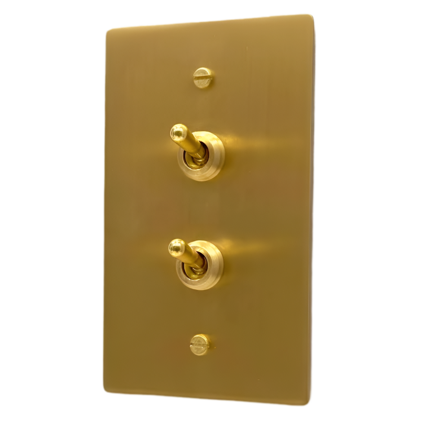 Brass Vintage Toggle Light Switch Stacked (2-Gang) Satin Brass