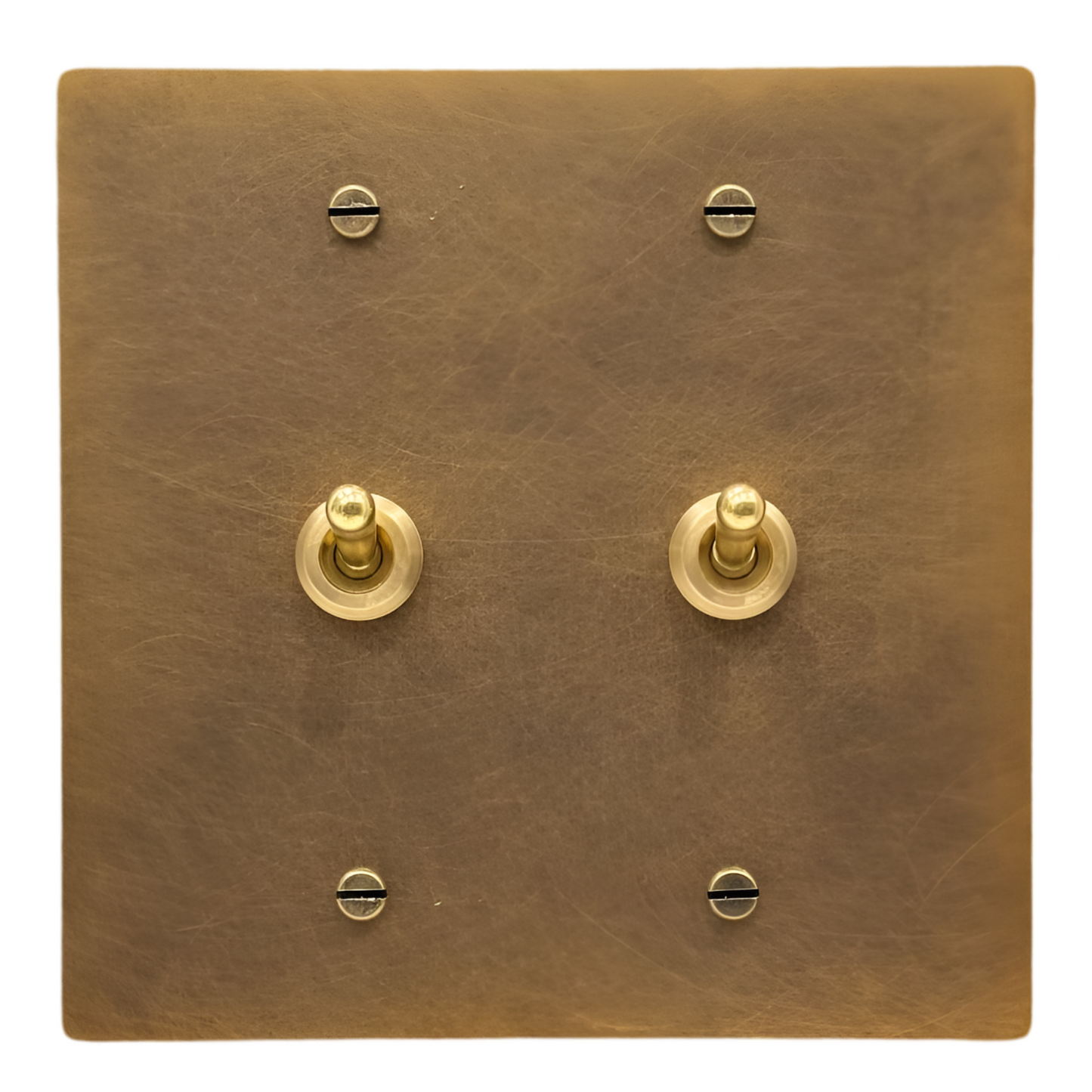 Brass Vintage Toggle Light Switch (2-Gang) Aged Patina Brass