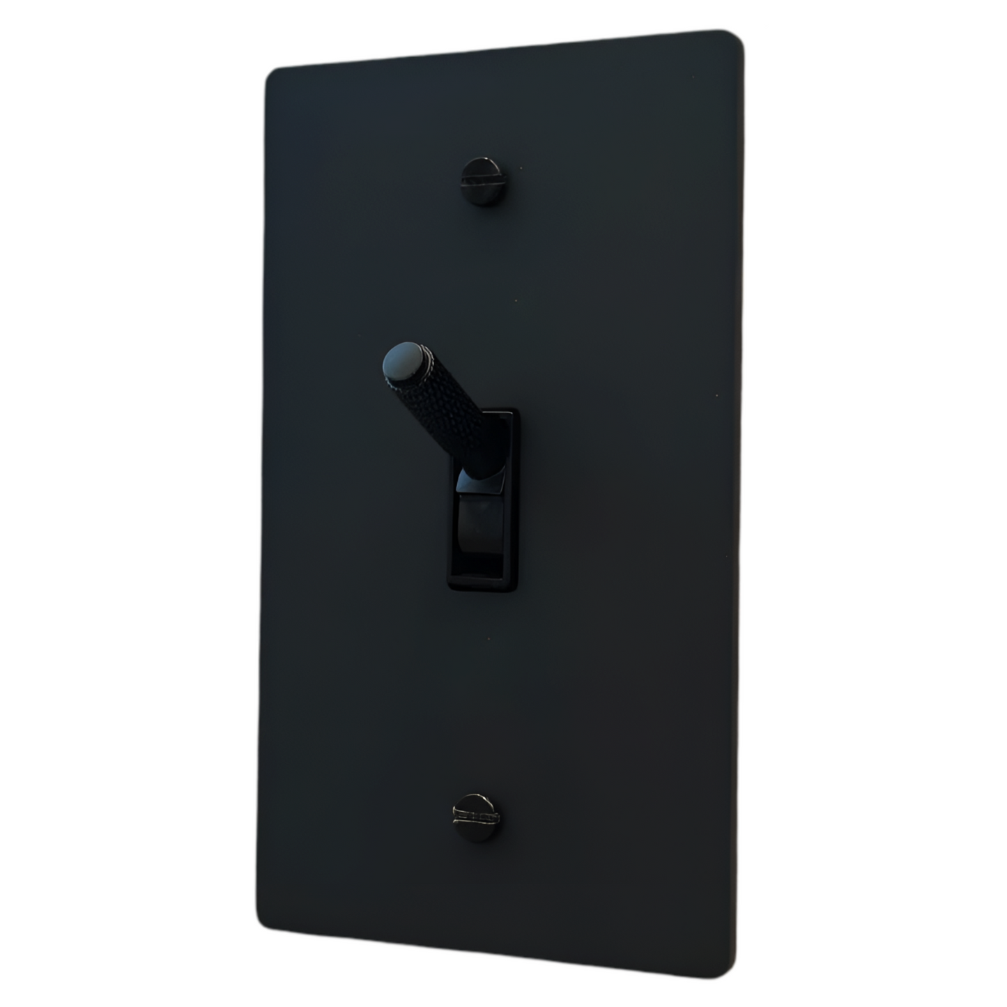 Brass Modern Toggle Light Switch (1-Gang) Matte Black