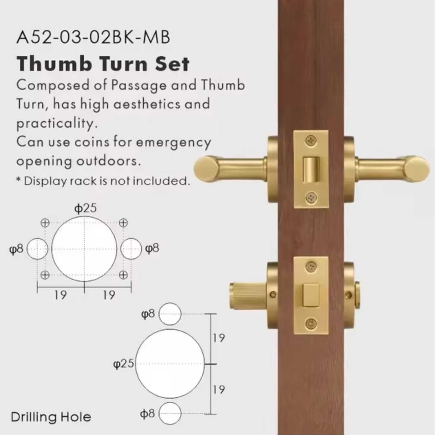 Satin Brass Linear Grooved Textured Interior Door Lever Handle Set