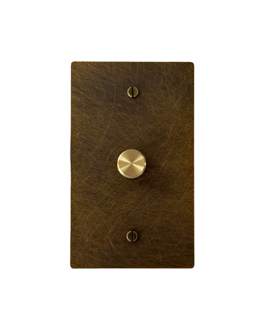 Brass Rotary Dimmer Switch 1-Way (1-Gang) Aged Patina Brass