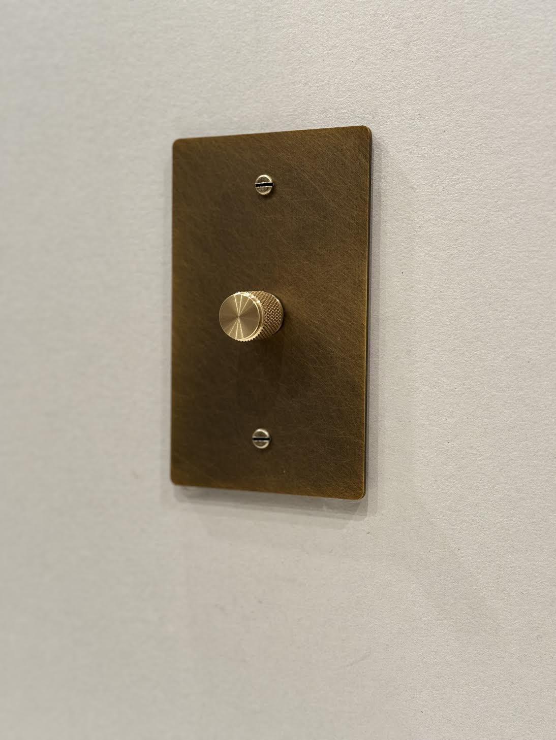 Brass Rotary Dimmer Switch 1-Way (1-Gang) Aged Patina Brass