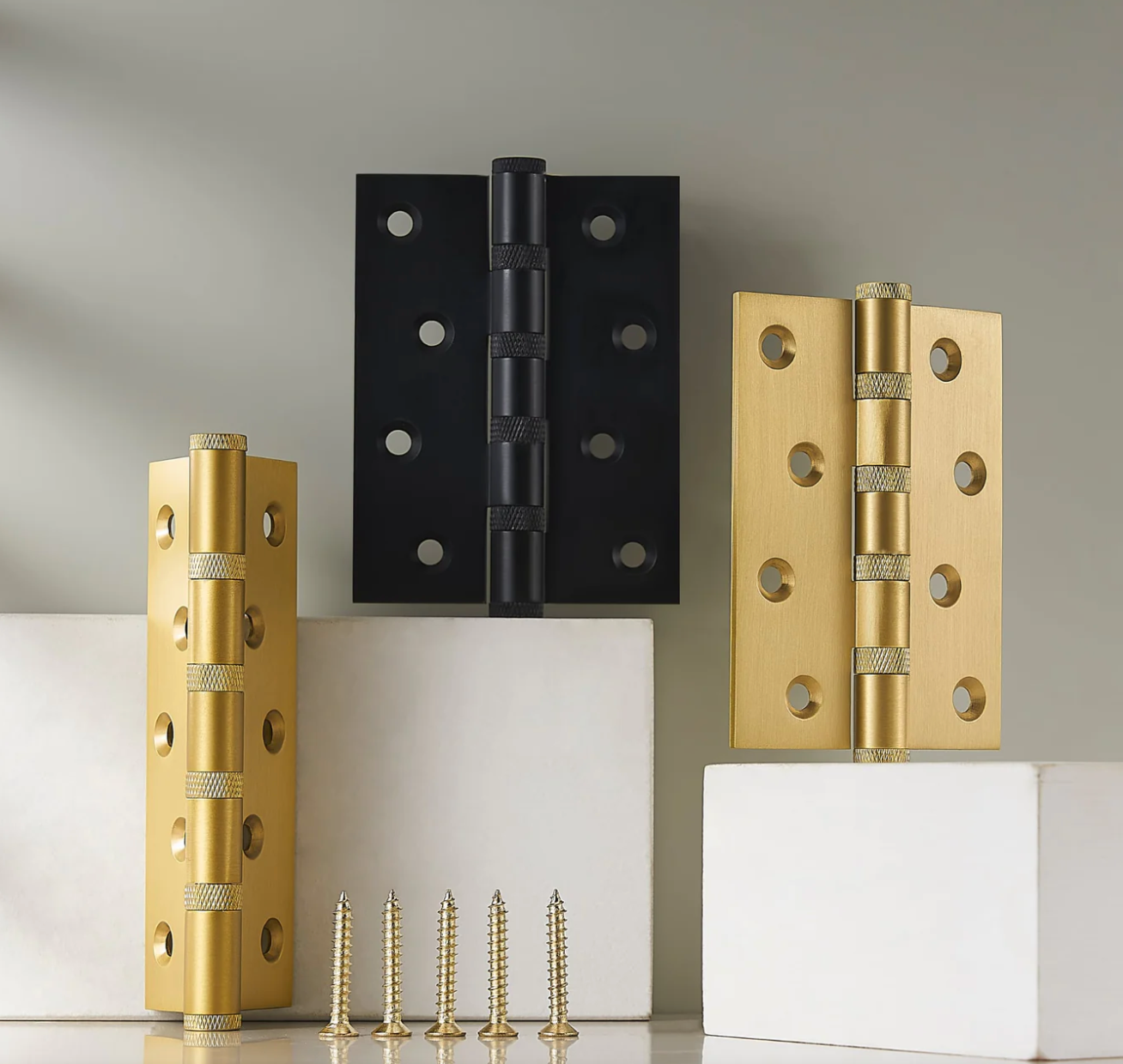 Solid Brass Knurled Door Hinges