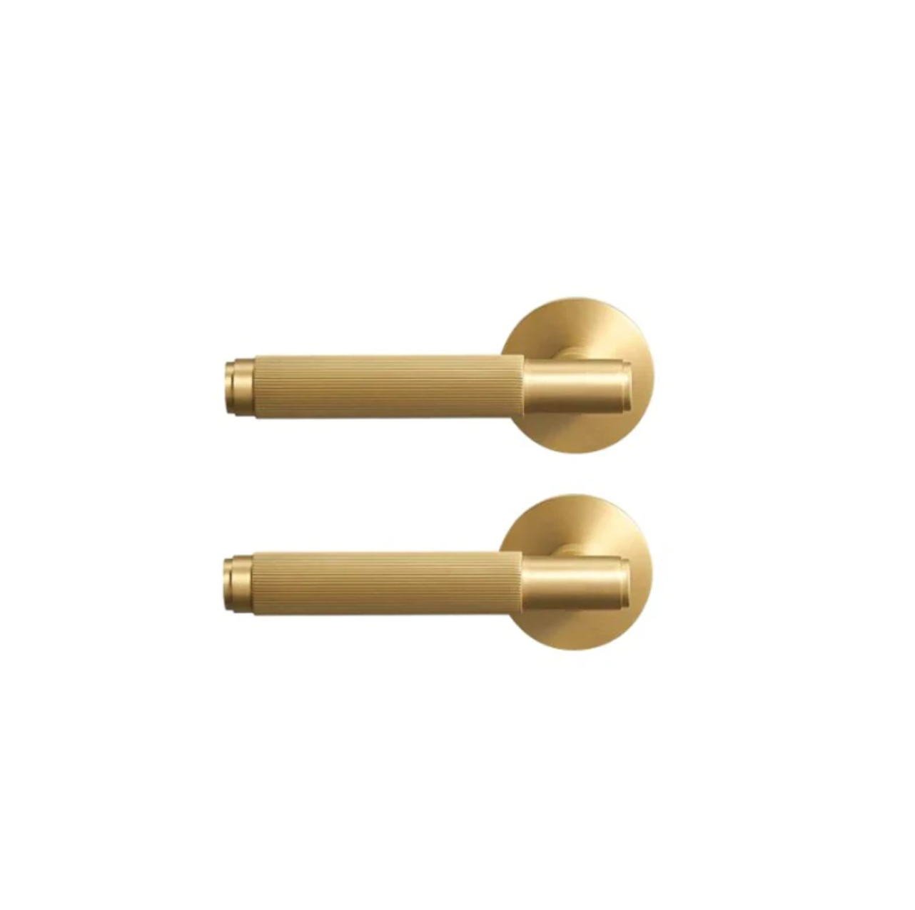 Satin Brass Linear Knurled Door Lever Handle