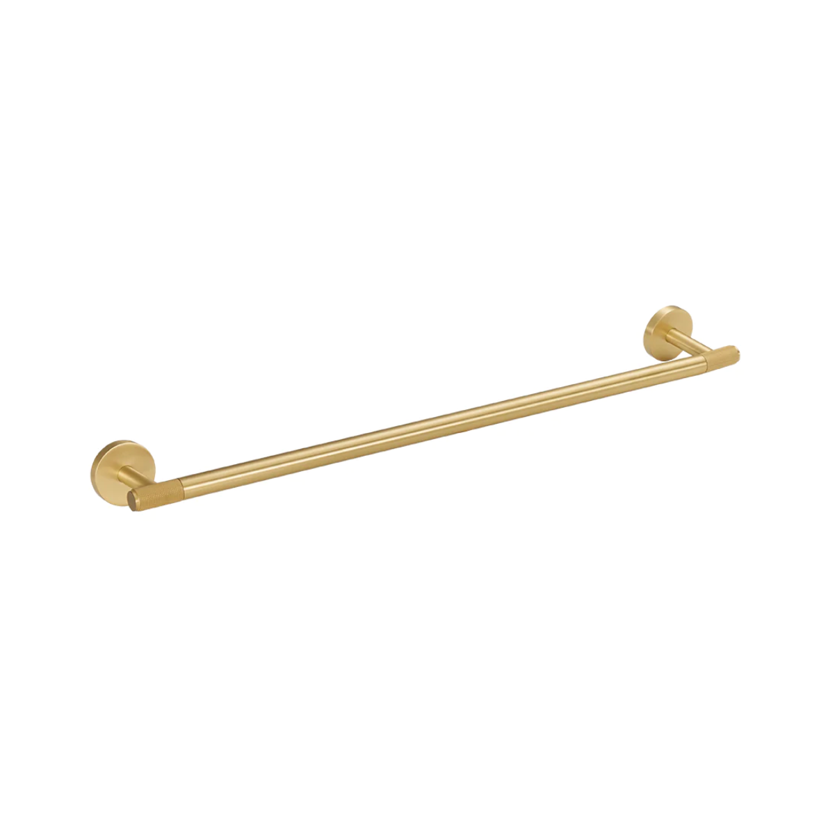 Satin Brass Metal Knurled Textured Bathroom Towel Bar 24"