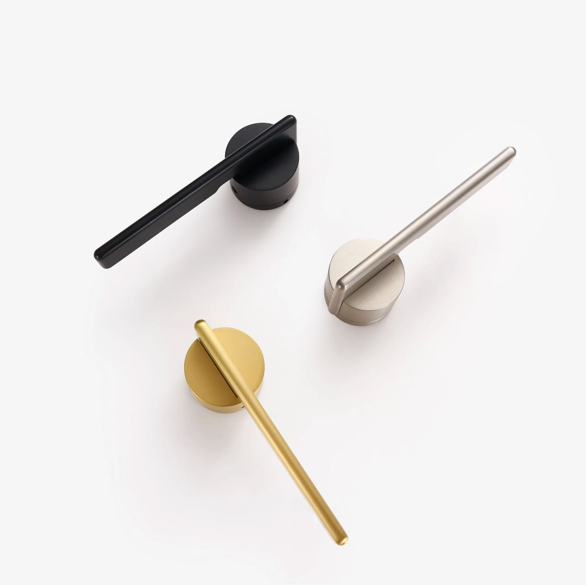 Matte Black Brass Modern Solid Door Lever Handle