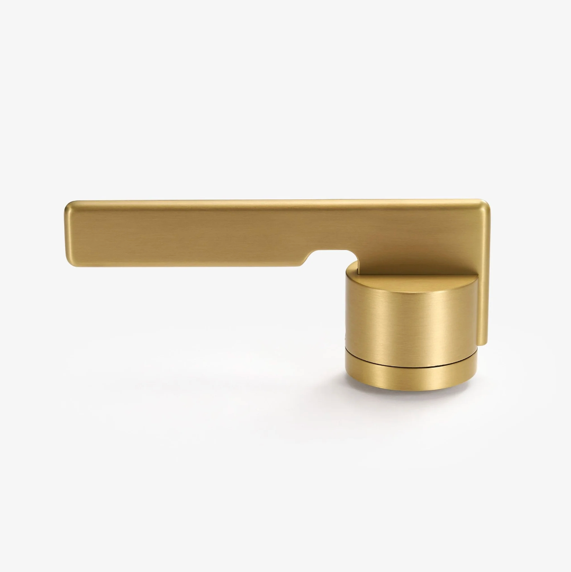 Satin Brass Modern Solid Door Lever Handle