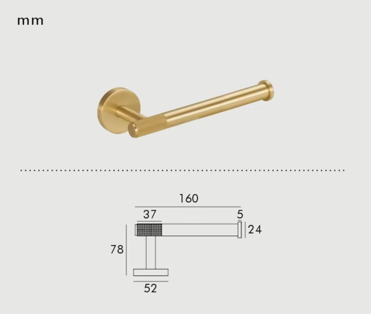 Brass Modern Knurled Bathroom Hardware (Satin Brass)