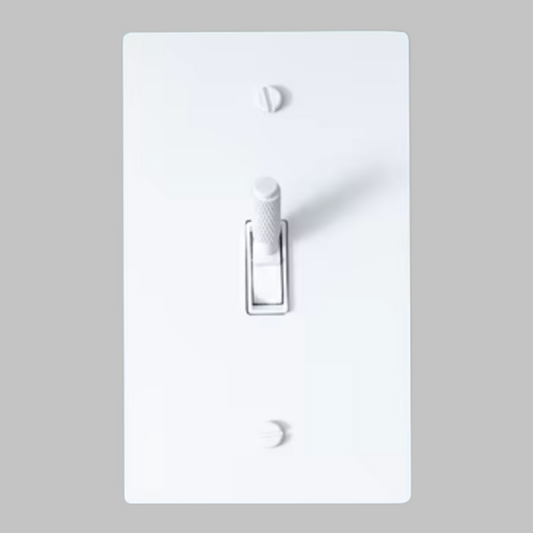 Brass Modern Toggle Light Switch (1-Gang) White Brass