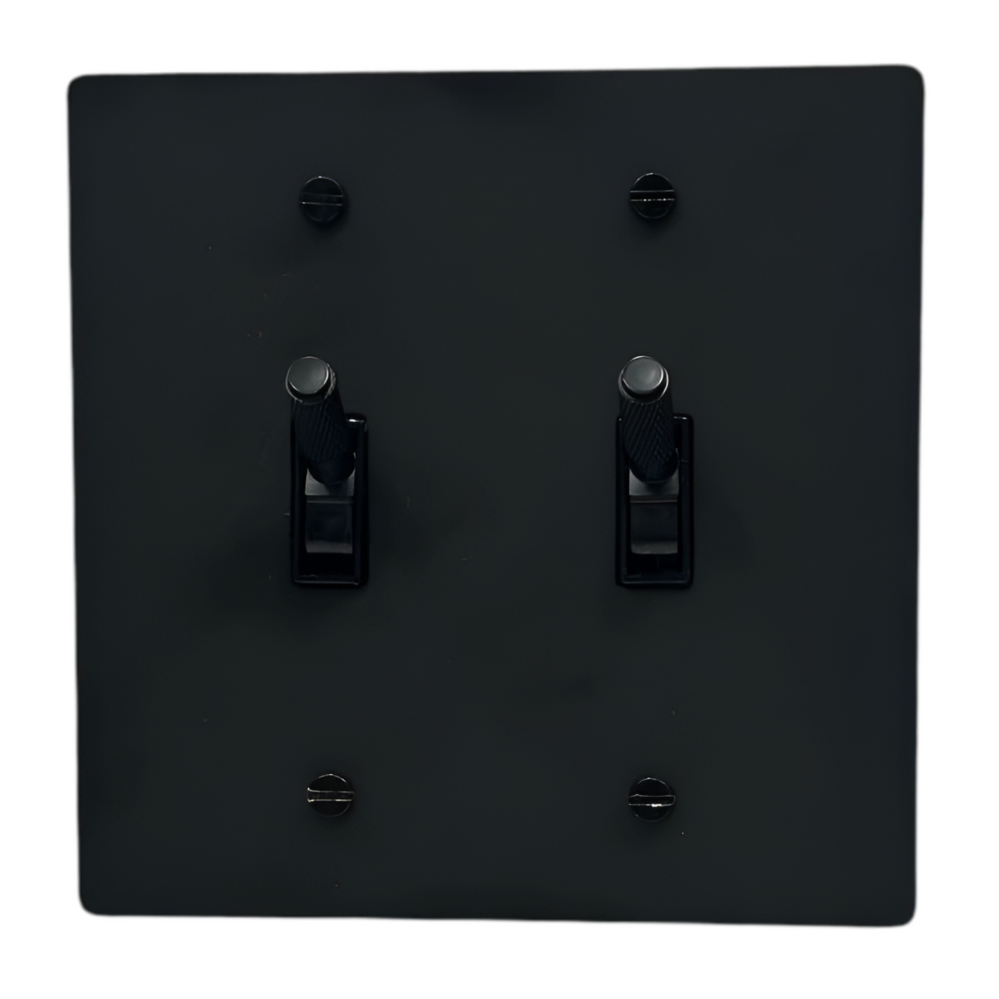 Brass Modern Toggle Light Switch (2-Gang) Matte Black