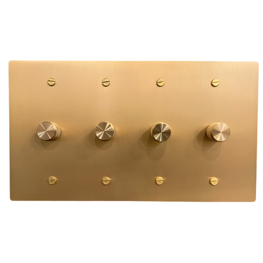 Brass Rotary Dimmer Switch 1-Way (4-Gang) Satin Brass