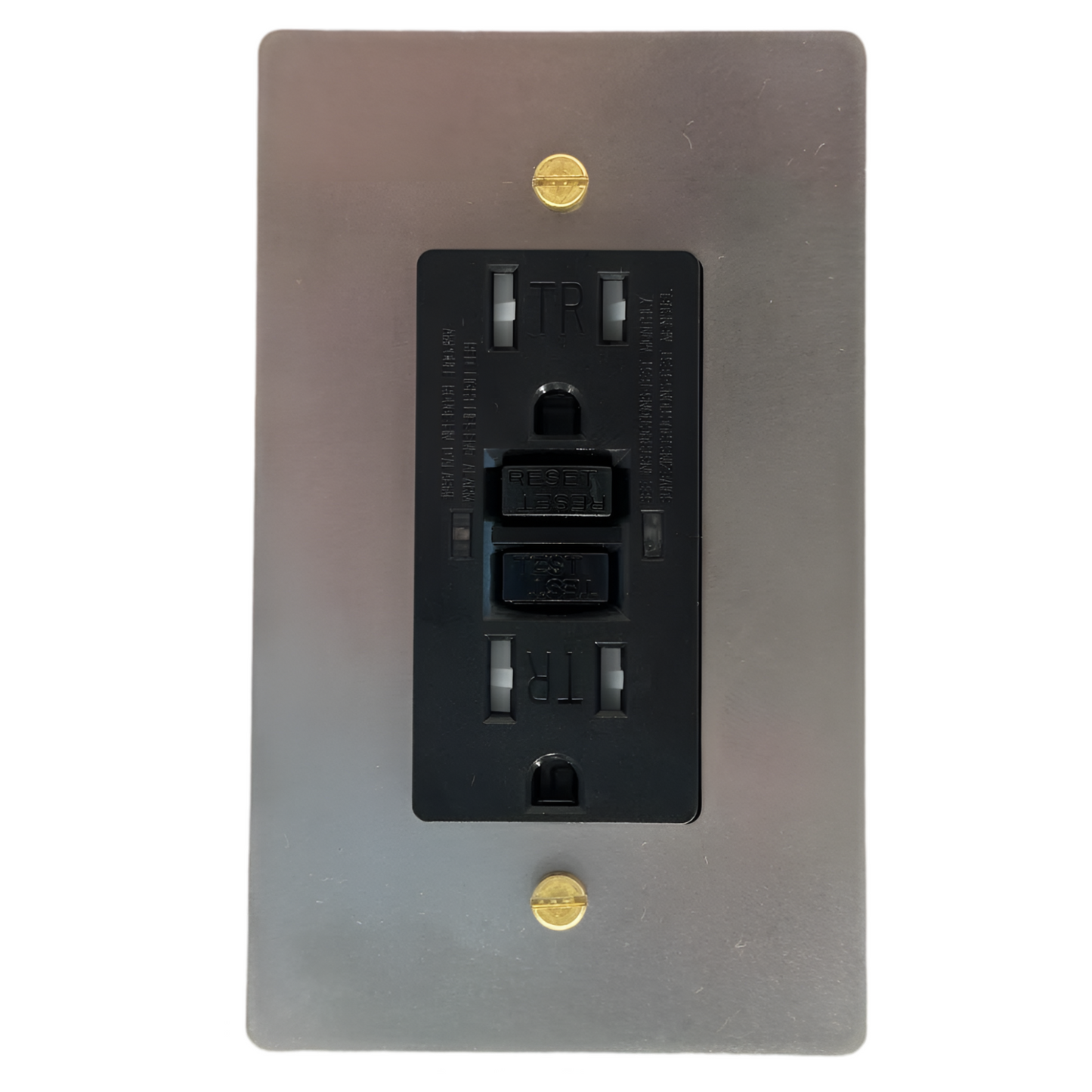 Brass GFCI Outlet (1-Gang) Stainless Steel With Satin Brass