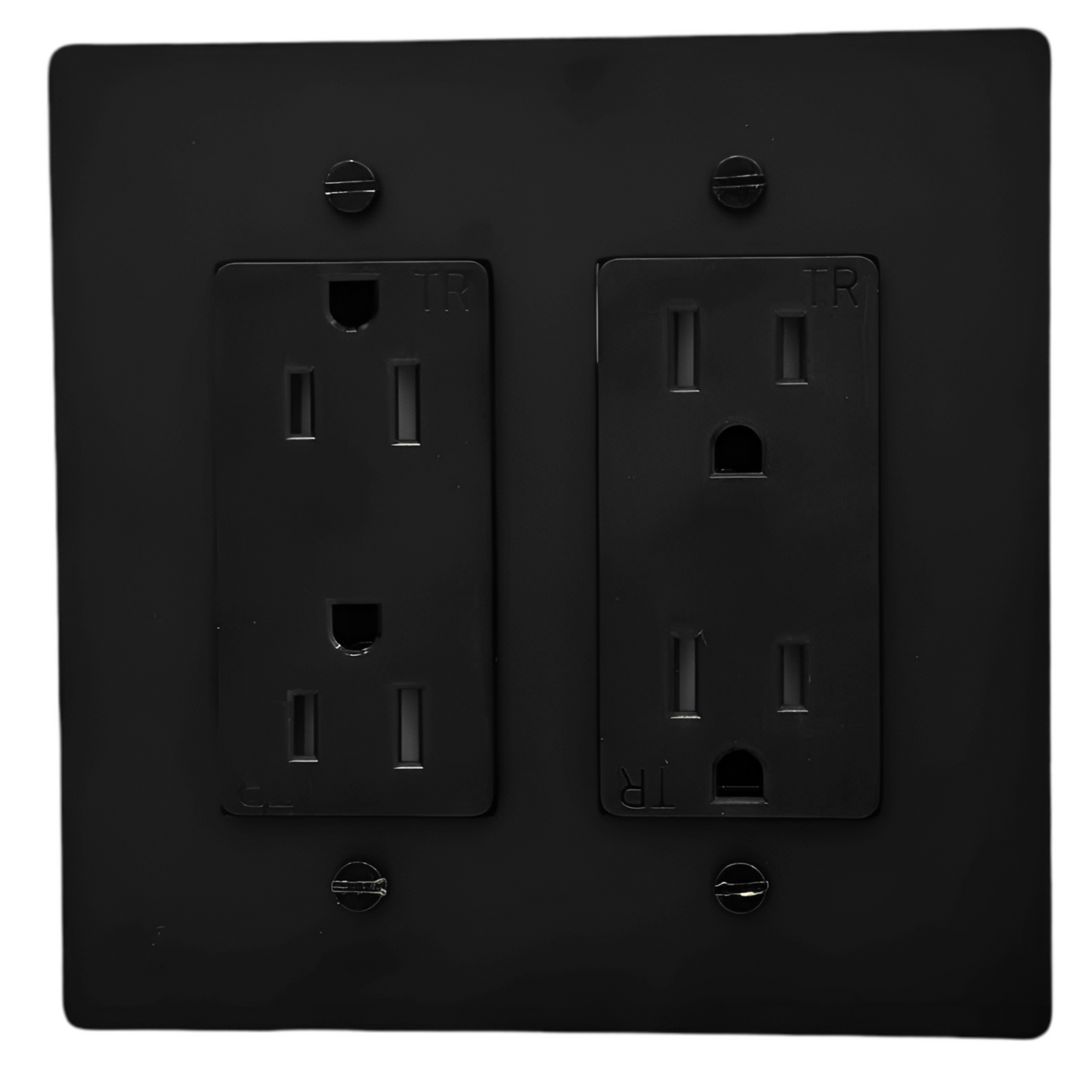 Brass Standard 15A Outlet (2-Gang) Matte Black